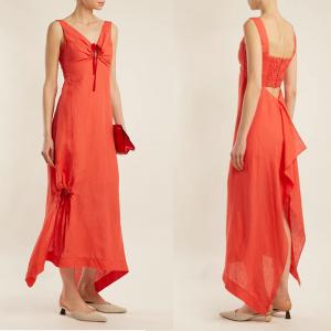 Quality Women Clothing Summer Sleeveless With V neck Linen Maxi Dresses For Ladies wholesale