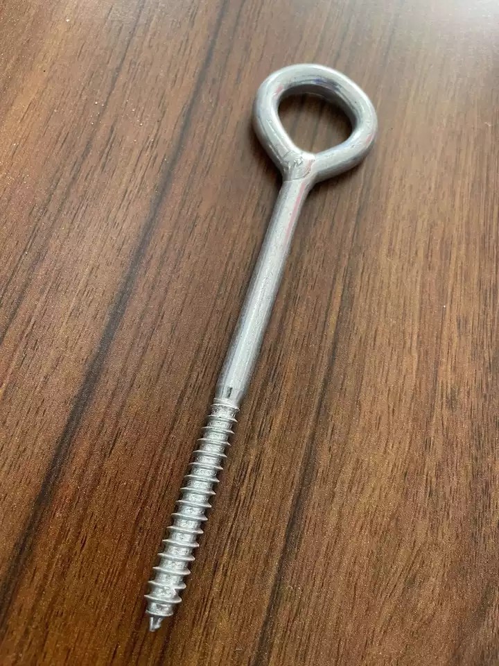 Carbon Steel Fastener Lag Eye Hole Bolt Metal Bent Wire Eye Hooks Self Tapping Eye Screw