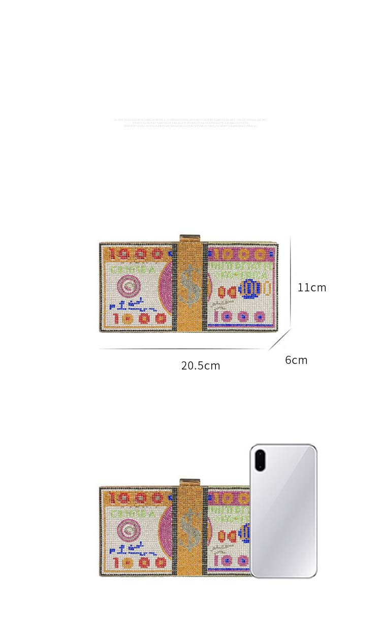 Custom Logo Geometric Pattern Women's Full of Diamonds Frosted Lock Dollar Handbag for 2023