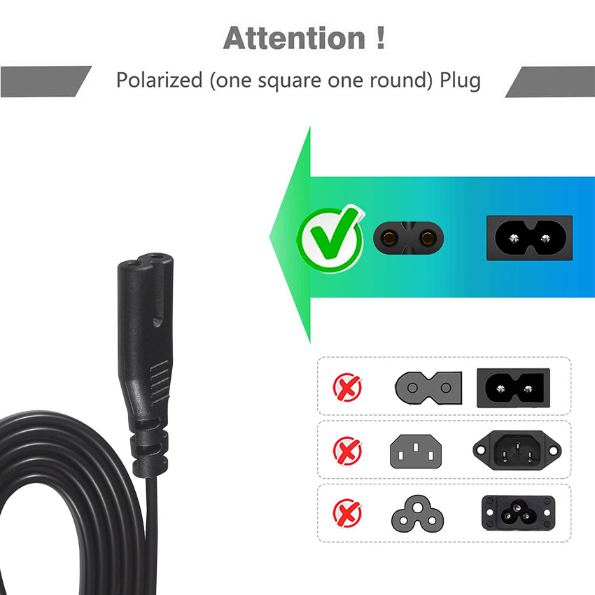 AU 2P Plug to IEC60320 C7 Power Cord SAA Certified 250V 7.5A Flat Cable PVC Jacket Pure Copper for Laptop/Home Appliance
