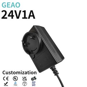 Quality 24V 1A Black Interchangeable Power Adapter OEM / ODM Customized wholesale
