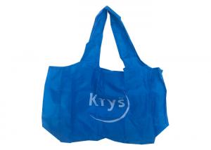 China Blue Large Capacity Foldable Cloth Shopping Bags With Botton Closure on sale