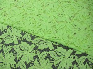China Beautiful Floral Cotton Nylon Lace Fabric Green With Reactive Dyeing SYD-0013 on sale