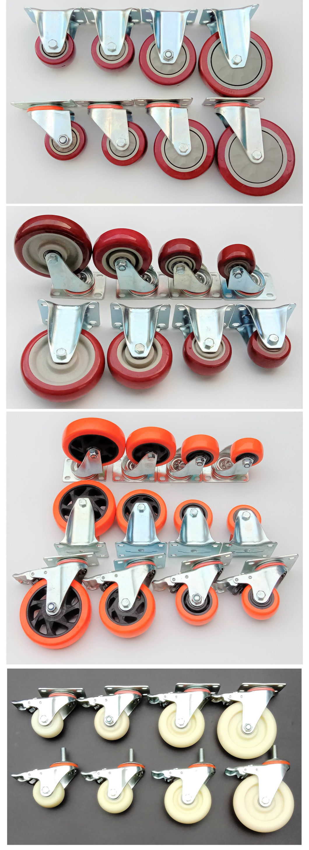 China Factory Flat Furniture Casters Threaded Stem Ball Caster