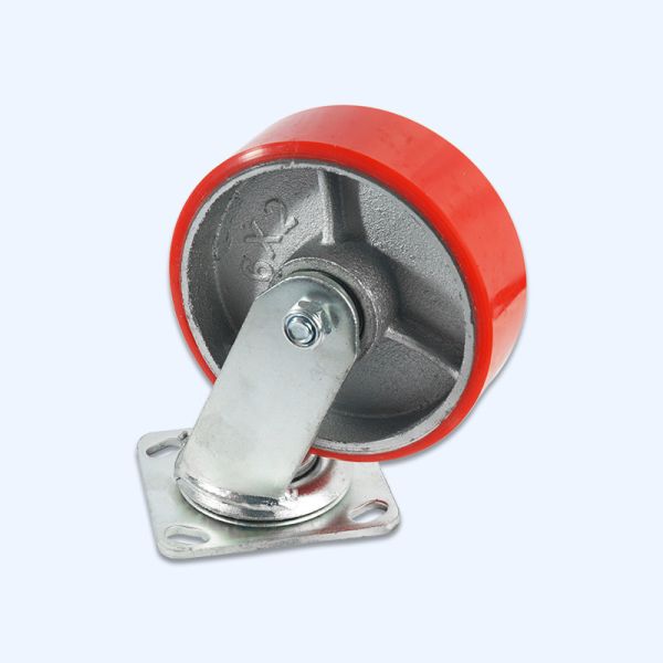 Customization and Thickness Options for 4-10 Inch Red PU Steel Core Heavy Duty Caster
