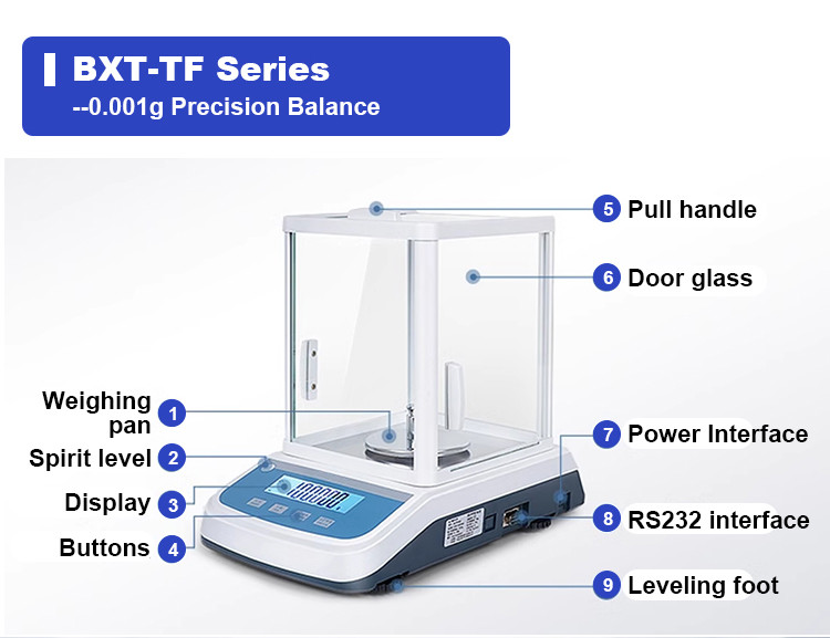 0.0001g 0.1mg 1mg Sensitive Precision Digital Analytical Lab Weighing Scale in Grams for Science Laboratory
