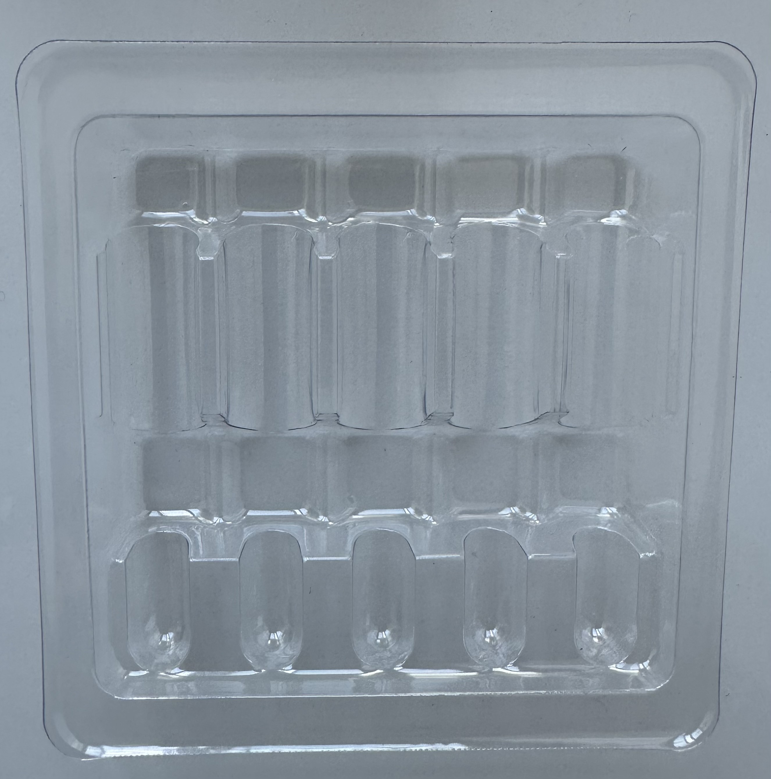 Pharmaceutical Ampoule Tray PET Material 1ml 10 Pack Glass Needle Fixed Tray Wholesale