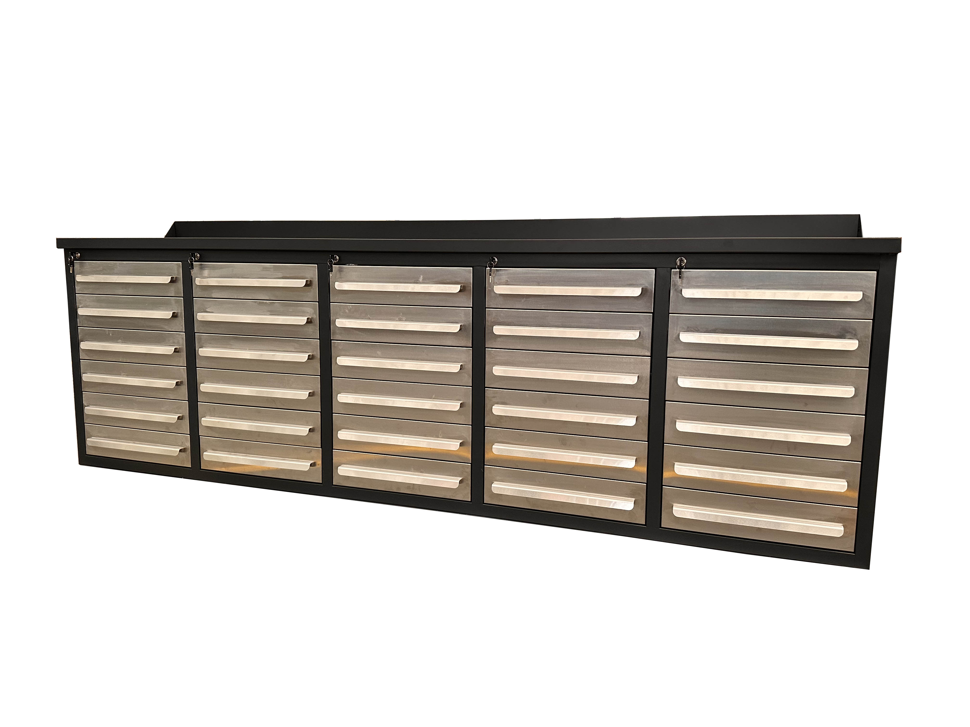 96" Tool Cabinet on Wheels Garage Workshop Storage with Spare Tools Parts Box and Wheels