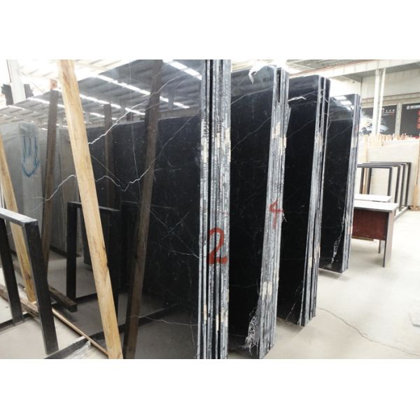 Nero Marquan Rectangle Sink Marble Slab Countertop For Kitchen Eased Edge