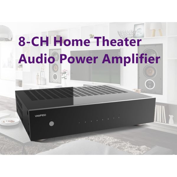 8-Channel Stereo Power Amplifier - 800 Watts Maximum Power Output Multi-Zone Audio Source Mixer Receiver
