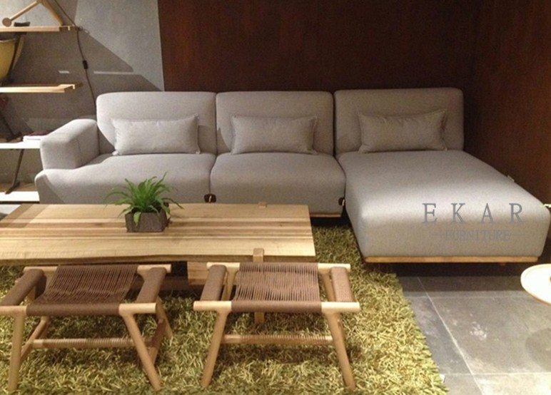 High Quality European Style Linen Fabric Sectional Sofa Set Designs