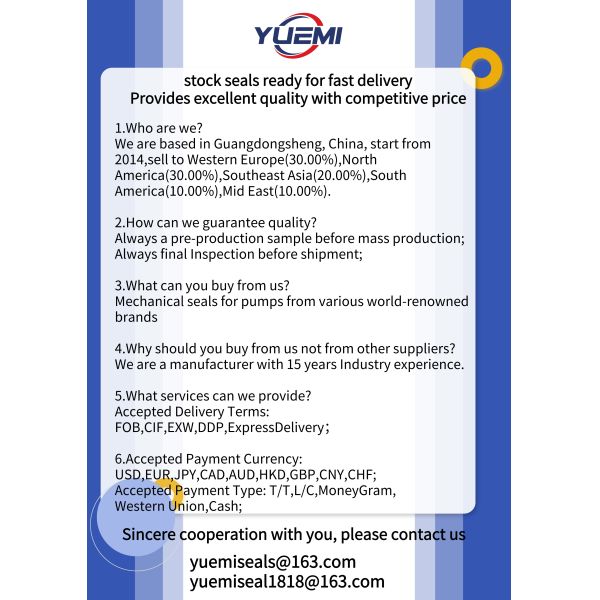 PACO Pump Grundfos Shaft Seal for Central Air Conditioning 108-44.45mm