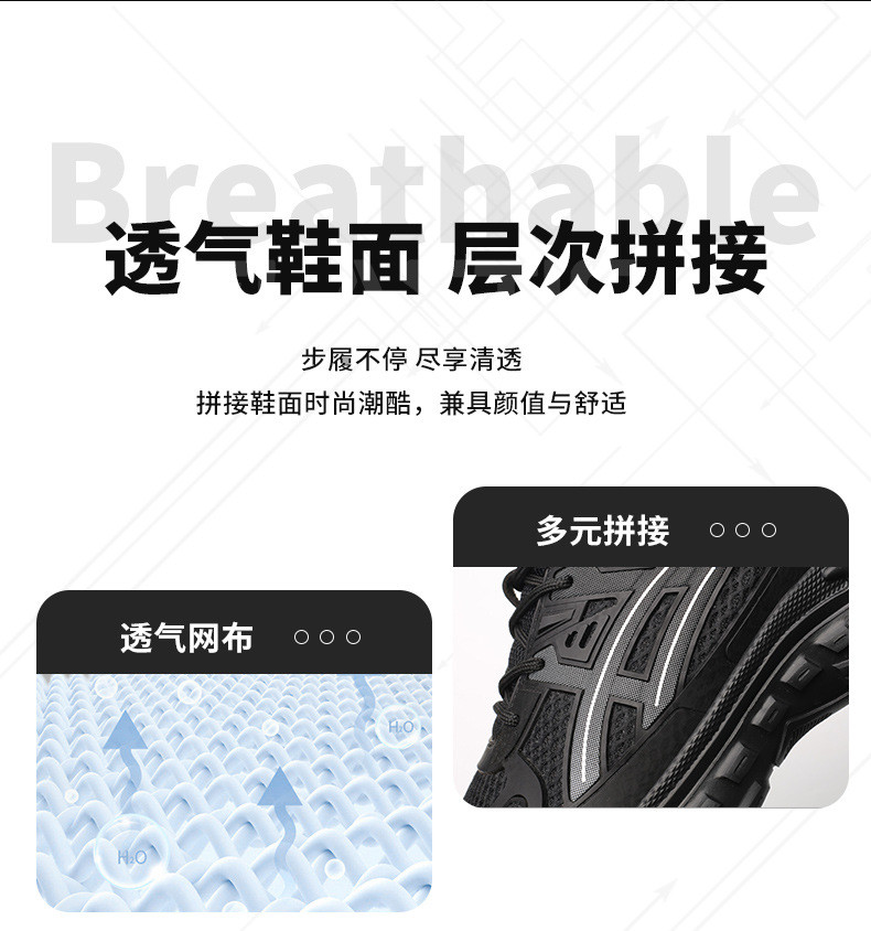 Anti-smashing Steel Toe Work Shoes With Kevlar Mid Sole And Breathable PU Flying Knit Upper