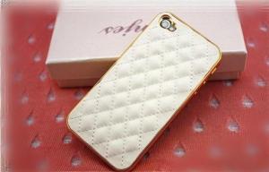 Quality iphone 4 lambskin shell mobile phone sets wholesale
