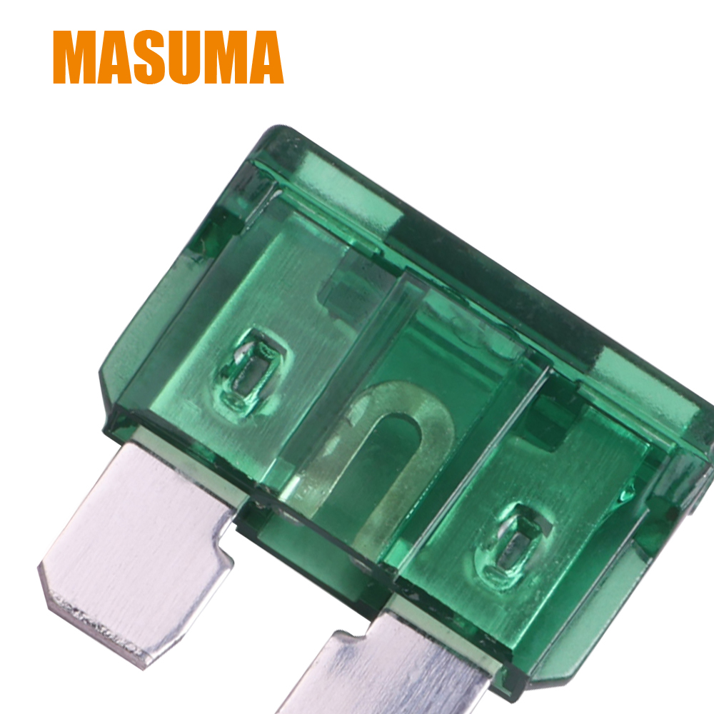 FS-038 30A Green 100 pcs MASUMA auto Standard Blade Fuses 90982-07011 98200-33000 MS810969 URJ201L