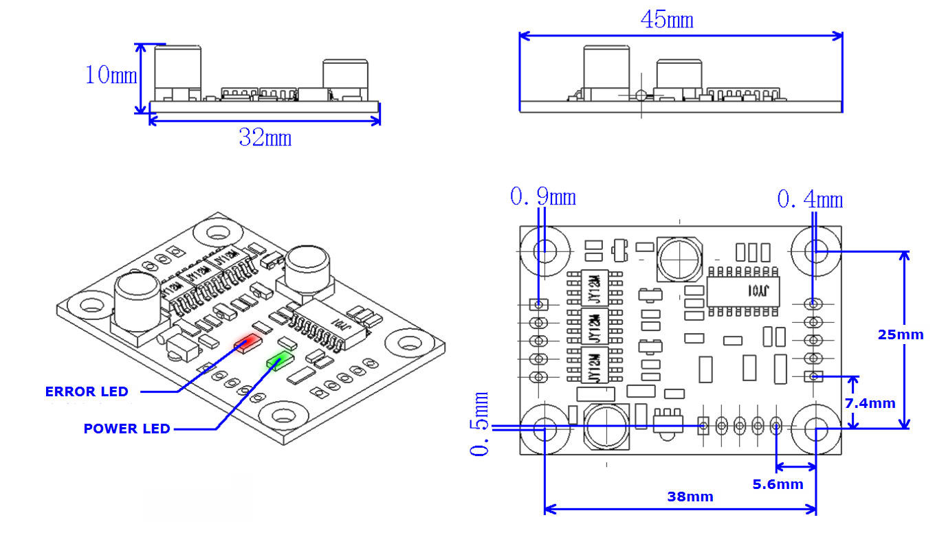 Hall Effect 3 Phase BLDC Motor Controller Rotating Direction Control Ports