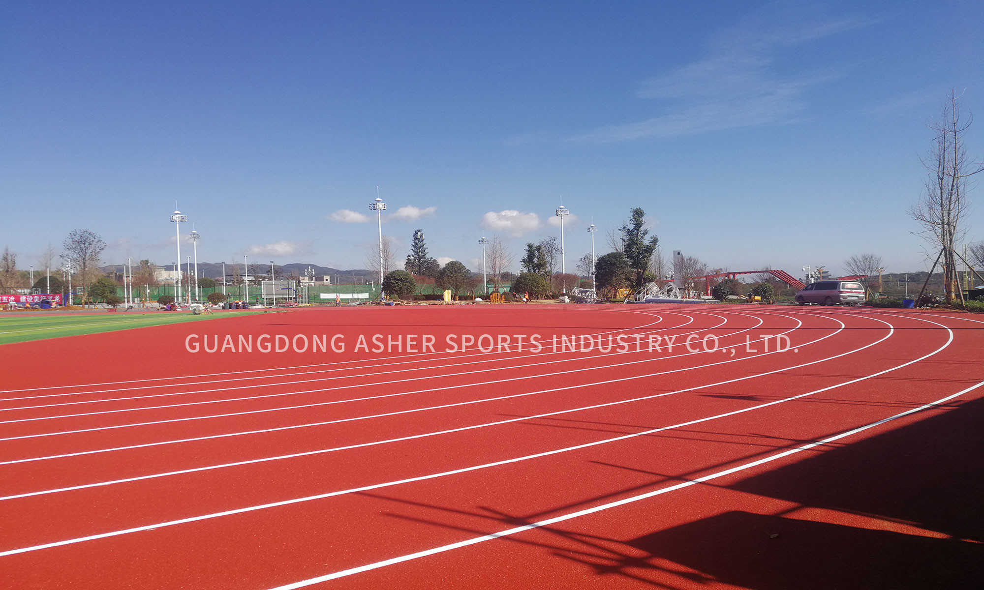 Ultraviolet Proof IAAF Track Field , Full PU Running Track Floor Material