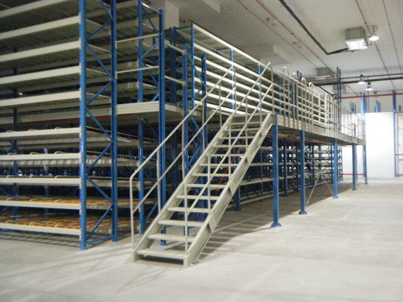 Two Level Storage Shelving Warehouse Mezzanine Systems Customized Height
