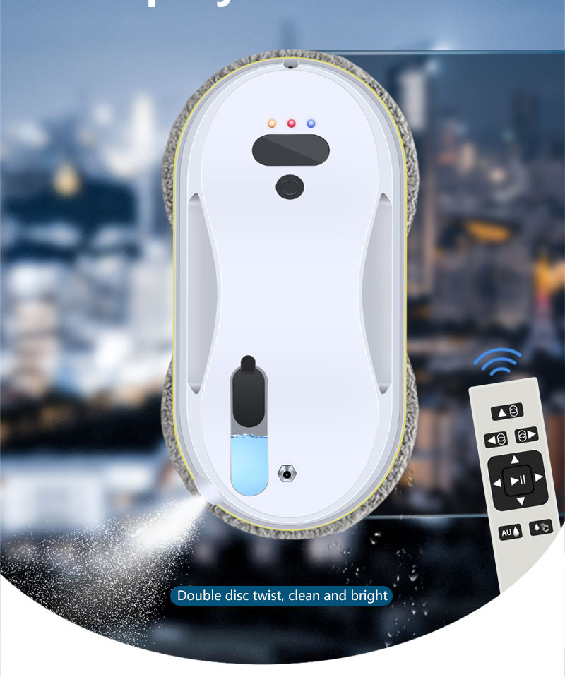 Household 500 MAh Battery Capacity Private Mold Remote Control Robot Window Cleaner with US Plug