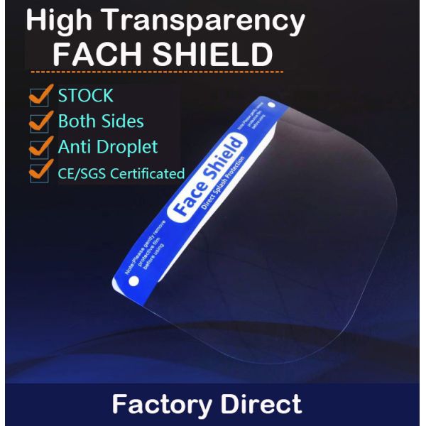 Fluid Resistant PET Face Mask , Transparent Face Shield Medical Use Fast Delivery