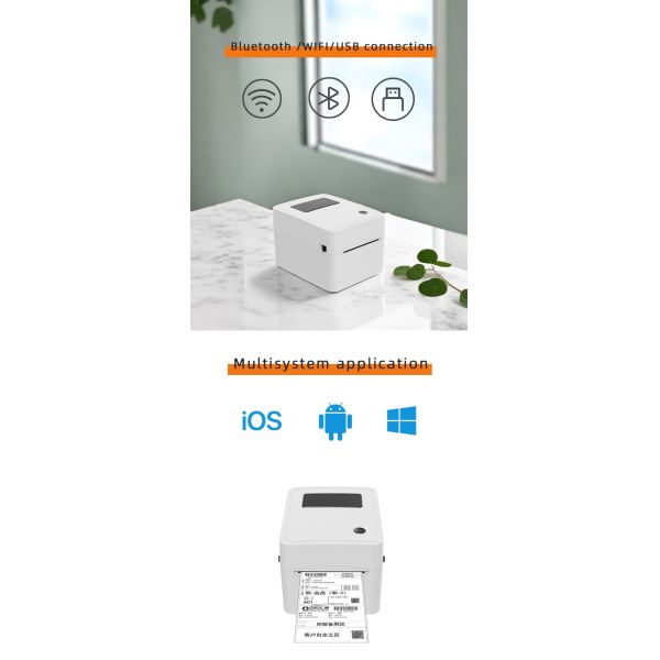 wholesale brand new thermal bar code QR code label printer high quality clothing tags supermarket price sticker printer