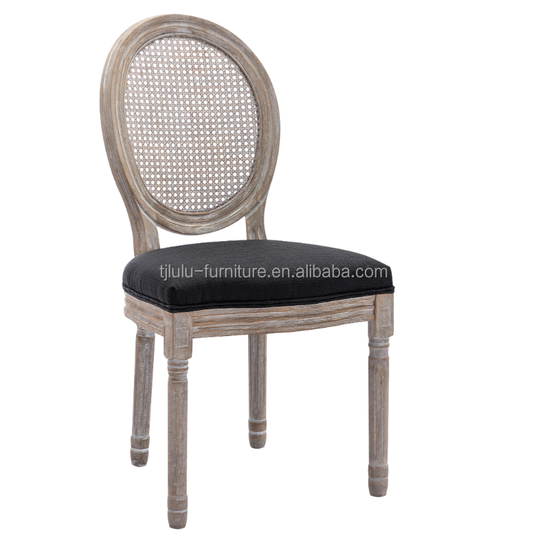 Hotel Furniture Classic Style Rattan Back Banquet Modern Nordic Chair 50pcs Upholstered Solid Wood Wedding Chair for Events