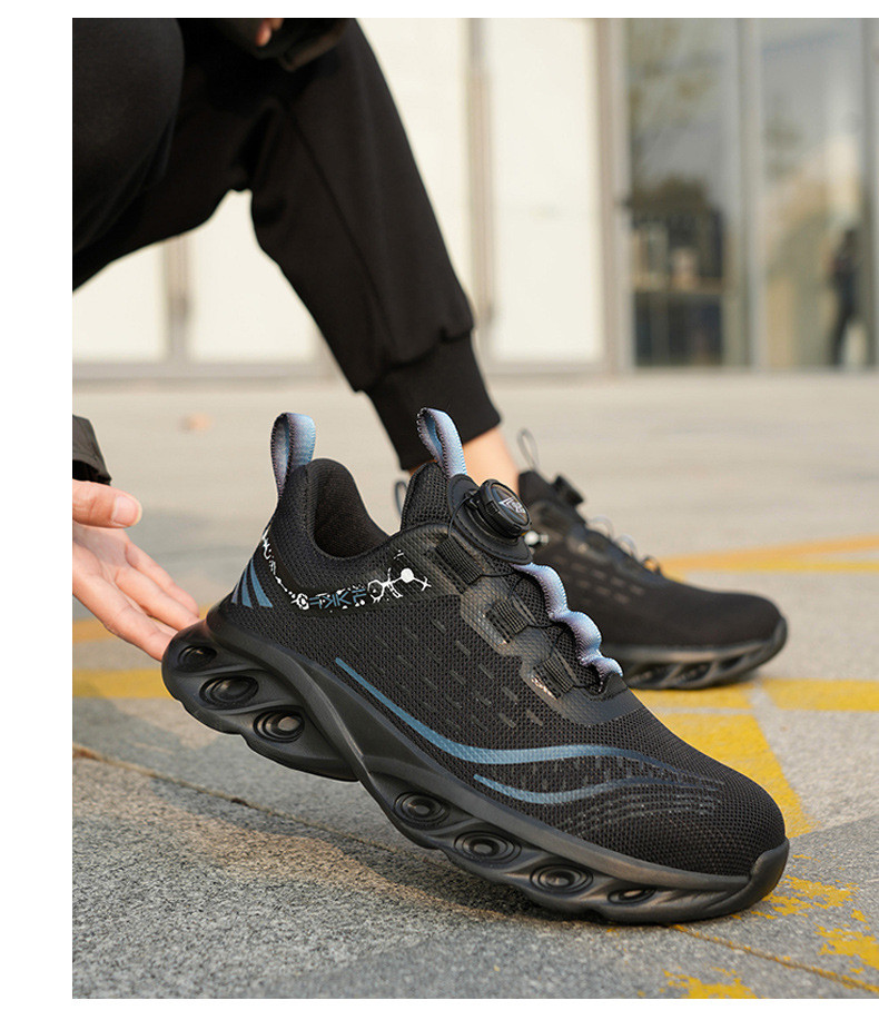 BOA Rotating Buttons Safety Shoes Stab-resistant Flying Knit Material And Steel Toe For Work