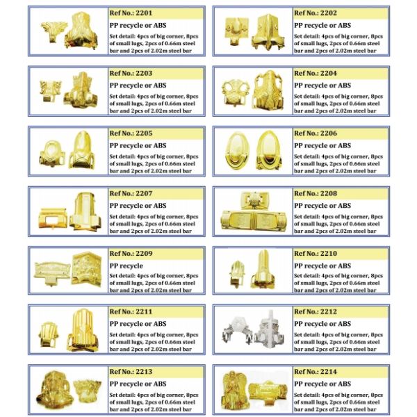 ABS Castle Casket Corners American Style Vacuum Metalization Coating