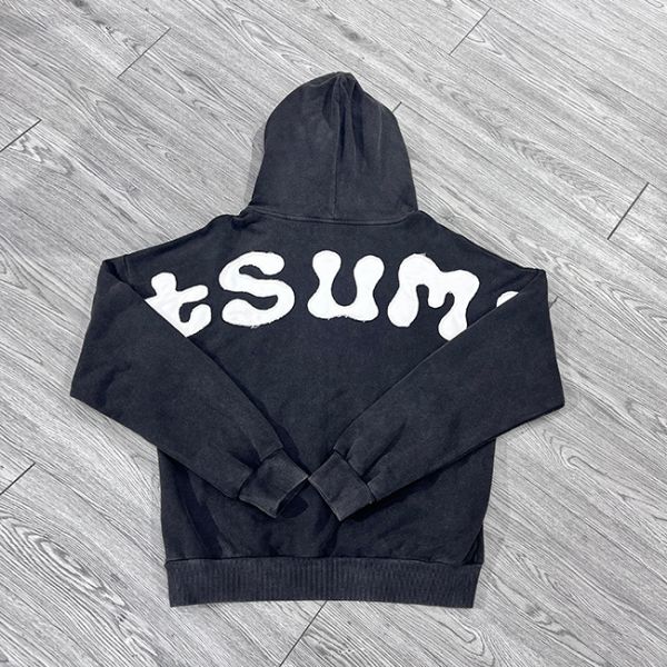 Custom Embroidered Patch logo Acid Washed Vintage Oversized Pullover No String Streetwear Heavyweight Hoodies