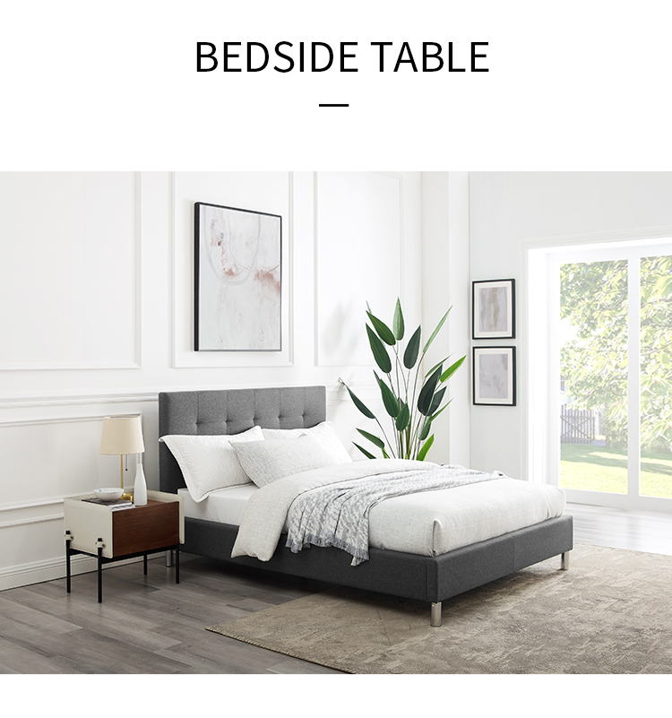 Solid Steel High Leg Nightstand Simple and Modern Storage Cabinet for Mini Bedroom