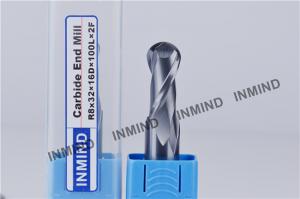 HRC55 TiSiN Coating Ball Nose End Mill High Precision 0.5 UM grain size , AOL 100 mm
