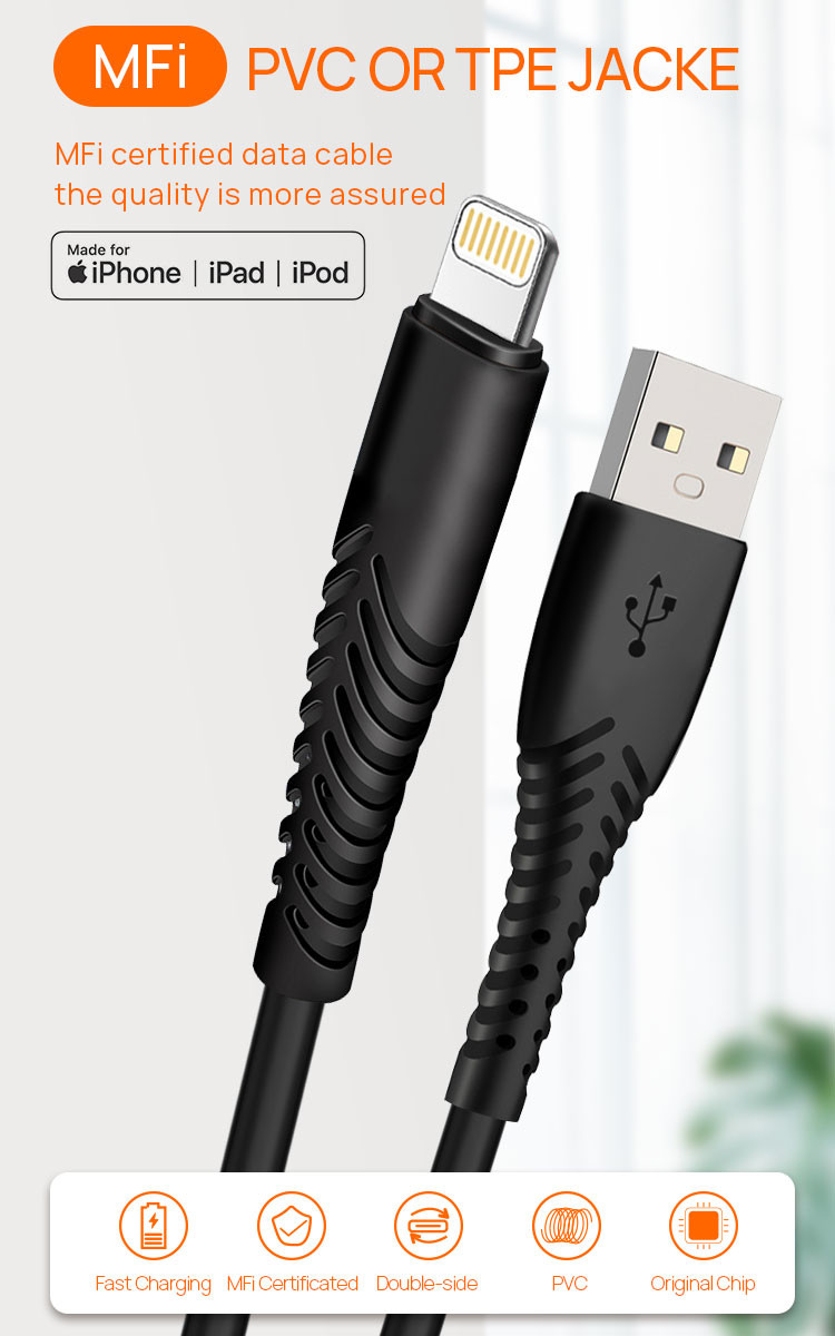 PD 18W Iphone Usb To Lightning Cable MFI Charging Cable Aluminum Alloy