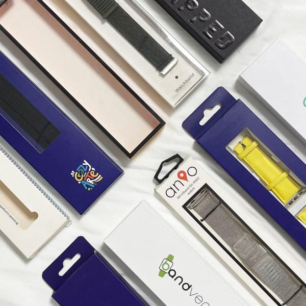 Custom Logo Printed Watch Box Gift Packaging Strap Shape