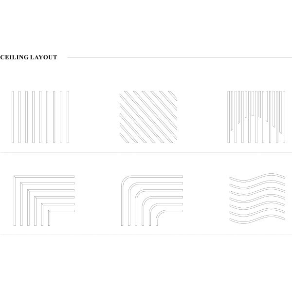 Parallel Linear Pattern Custom Aluminum Suspended Metal Extrusion Box Drop Down Ceiling Tiles