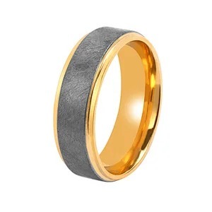 Brushing Black Plated Tantalum Ring Men's Wedding Band Comfort Fit