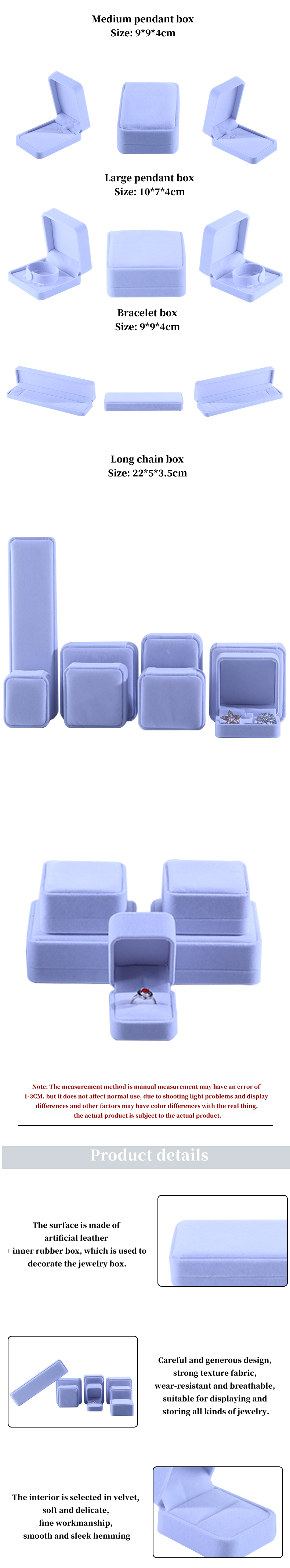 White Velvet Custom Jewelry Packaging Box for Necklace Stud Earrings Bracelet and Ring