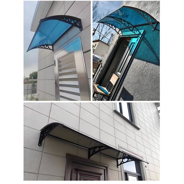 Aluminium Profile Connecting Parts Polycarbonate Door Canopy Manual Operation Durable Weather Resistant Protective Cover