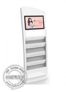 Quality 19 Inch Magazine Holder Advertising Standee Usb Update Media Kiosk With Book Shelves wholesale