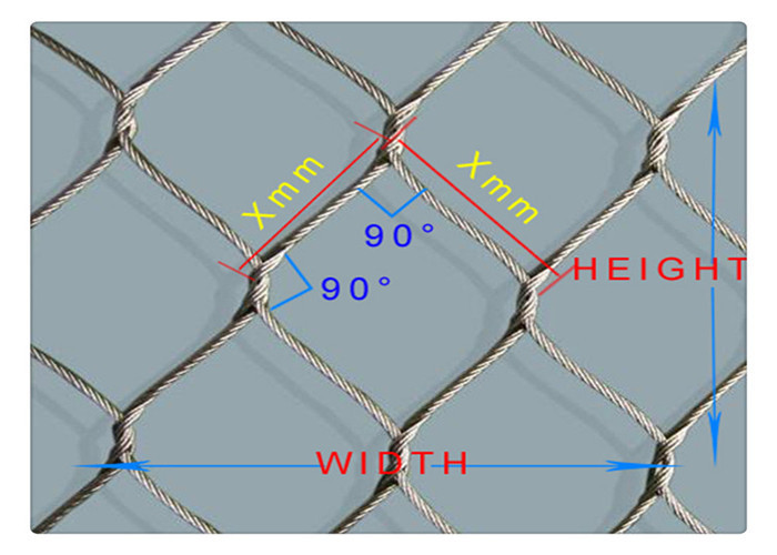 Flexible Handrail Fences Balustrade Cable Mesh , Stainless Steel Cable Mesh