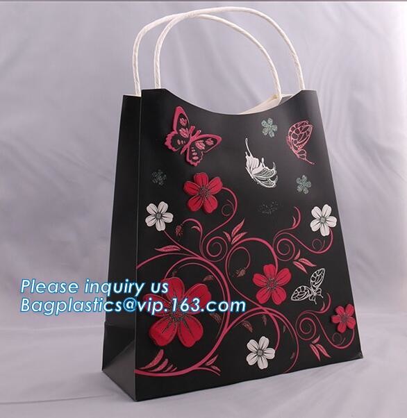 shopping paper bags with flat twill handle shopping paper bag,wholesale paper wine bottle packaging bag with logo printe