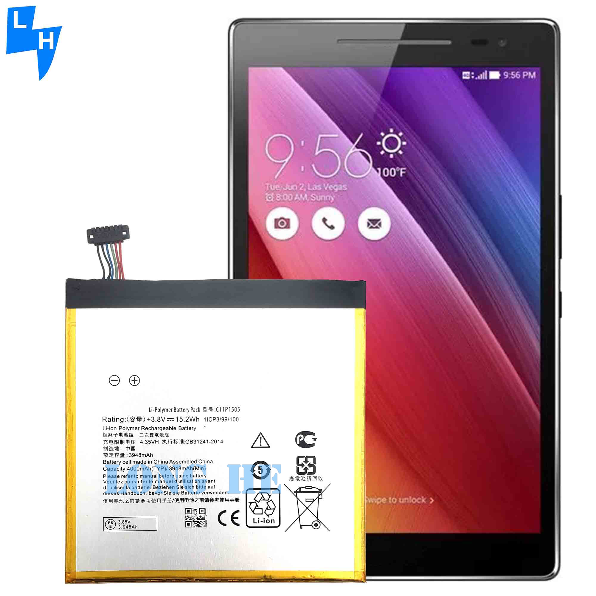 Double IC Protection Replacement Battery for ASUS ZenPad 8.0 C11P1505 500PCS ODM/OEM