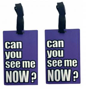 China Silicone Custom PVC Luggage Tags CAN YOU SEE ME For Name Address ID on sale