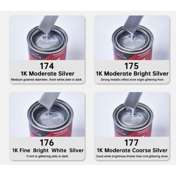 1K Primer Pearl Silver Metallic Automotive Paint Standard Thinner 2K Epoxy Primer 1K Silver Metallic Base Coat