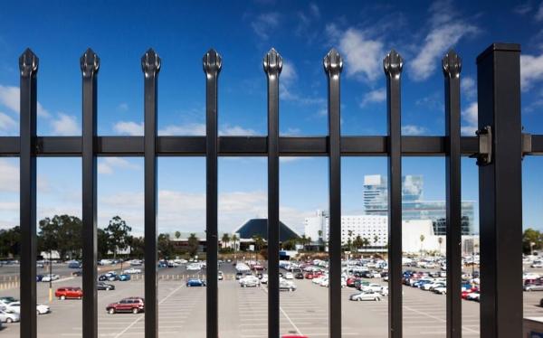 Powder coated tubular steel fence