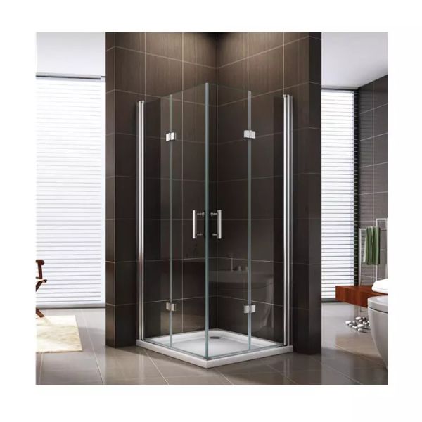 6mm Glass Shower Enclosure Hinge Pivot Square Aluminum Frame With Base