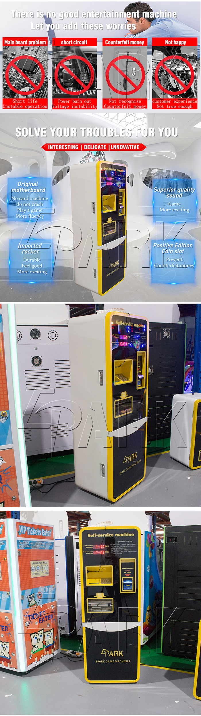 Game Center Card System Self Service Machine Fits All Types Of The Ticket
