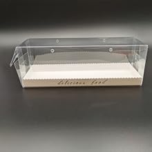 Clear Roll Cake Boxes With Gold Rope Handle & Cake Boards, Homemade & Bakery Transparent Plastic Gift Boxes，Easy Carrying, Storage Containers For