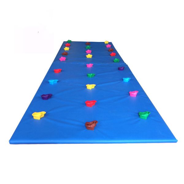 Blue Color Indoor Climbing Wall , Toddler Climbing Wall Eco Friendly EPE / PVC Material