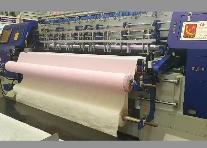 Multi Needle Quilting Bed Sheet Making Machine With Border Trimming