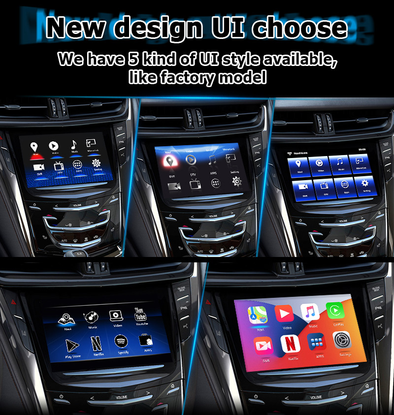 Wireless carplay android auto Android 9.0 navigation box for Cadillac CTS video interface box
